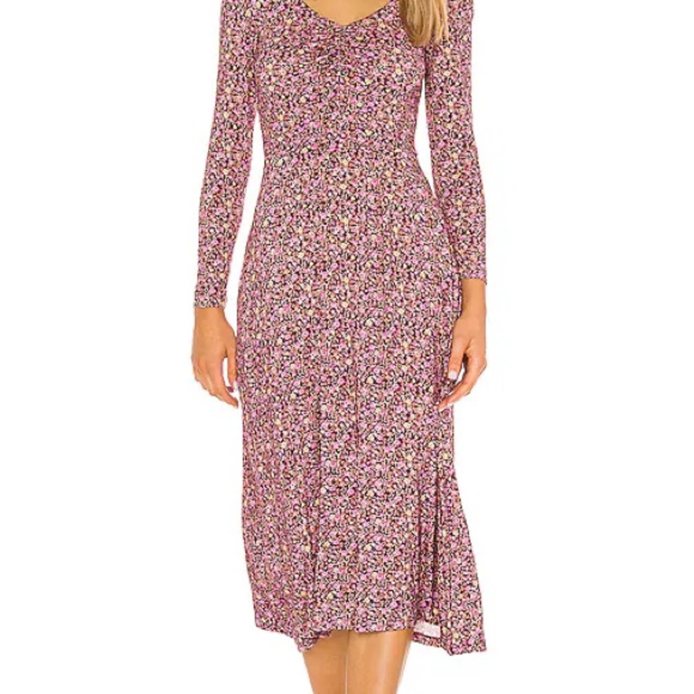 LoveShackFancy Poeta Dress in Cherry Wine